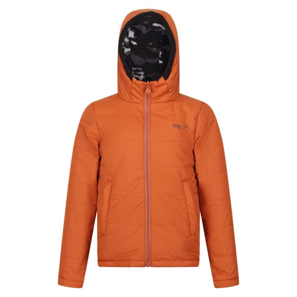 Regatta Childrens/Kids Kyrell Camo Reversible Jacket / Burnt Copper/Black